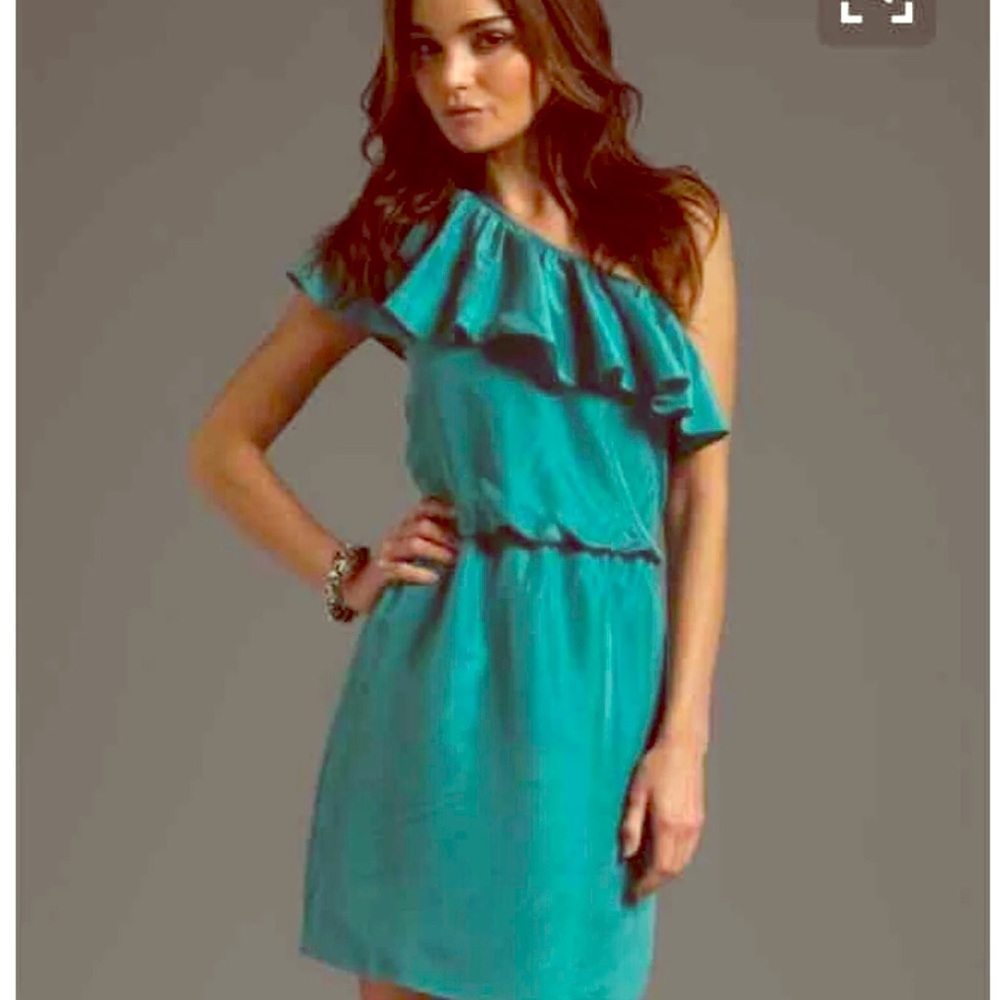 Tibi One-Shoulder Teal Cocktail Dress 💕👗